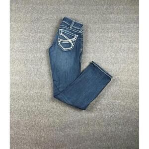 R.E.A.L. Ariat Mid Rise Arrow Fit‎ Stretch Shayla Boot Cut Jeans Womens Sz 29
